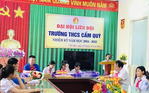 LIÊN ĐỘI TRƯỜNG TIỂU HỌC, TRƯỜNG THCS XÃ CẨM QUÝ TỔ CHỨC THÀNH CÔNG ĐẠI HỘI LIÊN ĐỘI NHIỆM KỲ NĂM HỌC 2024 - 2025.